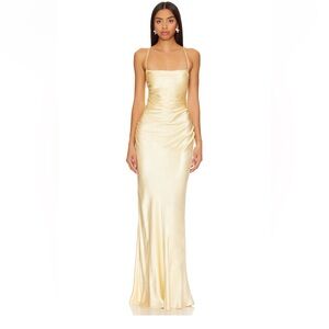 Shona Joy La Lune in Lemon Bridesmaids dress
